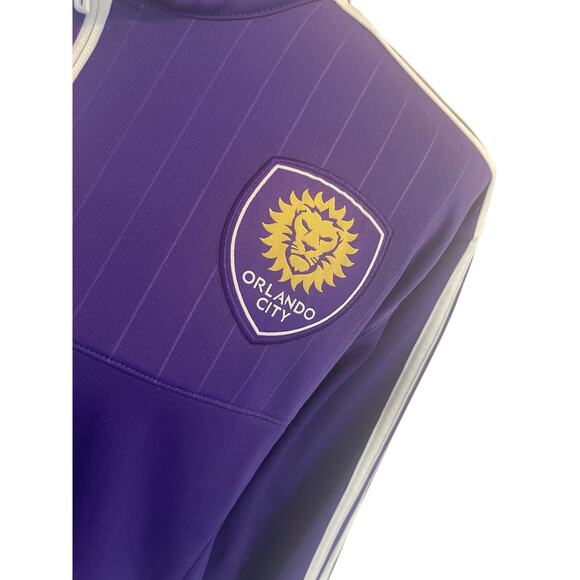 2014 ADIDAS TRACK JACKET ORLANDO CITY SOCCER TEAM SZ XL PURPLE/WHITE COLLECTIBLE - Picture 14 of 16